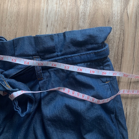 Eloquii size 20 high rise / wide leg -chambray  - cotton blend ankle pants - Picture 4 of 10